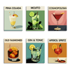 6 Mini Paintings|Retro Drinks Set