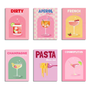 6 Mini Paintings|Pink Cocktail Set