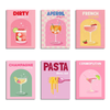 6 Mini Paintings|Pink Cocktail Set