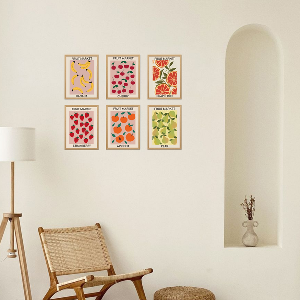 6 Mini Paintings|Fruit Market Set