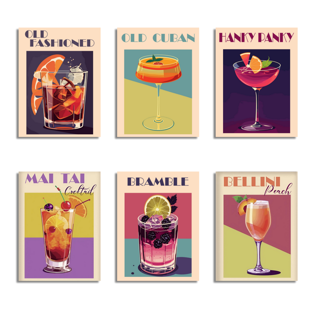 6 Mini Paintings|Sips of the Past Set