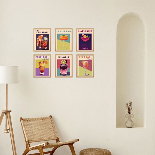 6 Mini Paintings|Sips of the Past Set