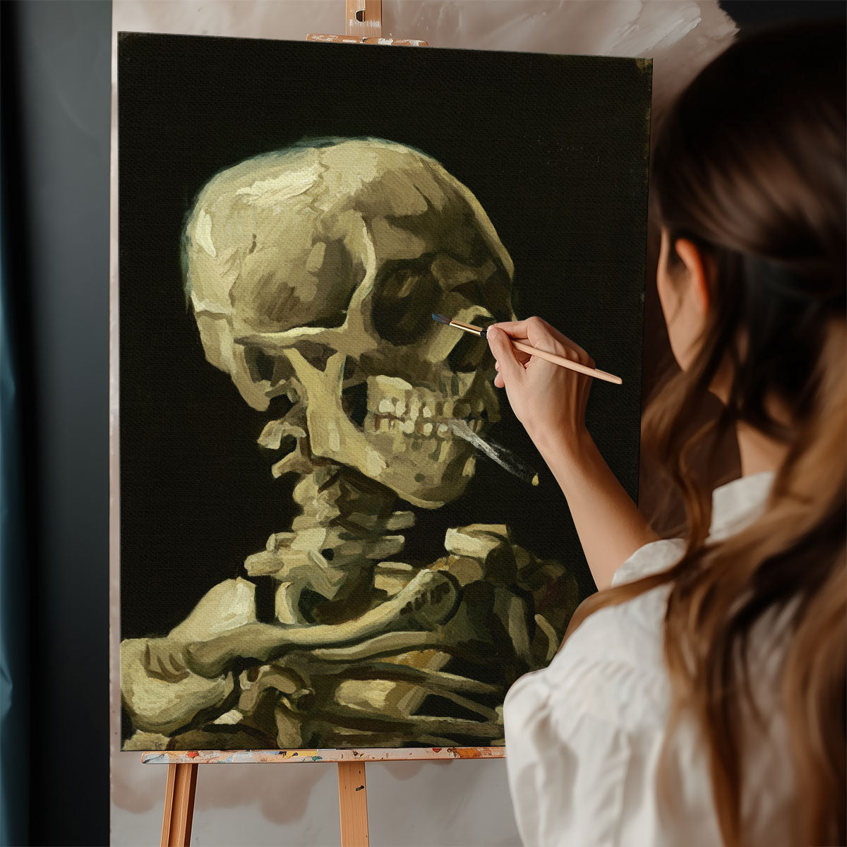 Van Gogh's Skull with Burning Cigarette | Paint By Numbers Kit