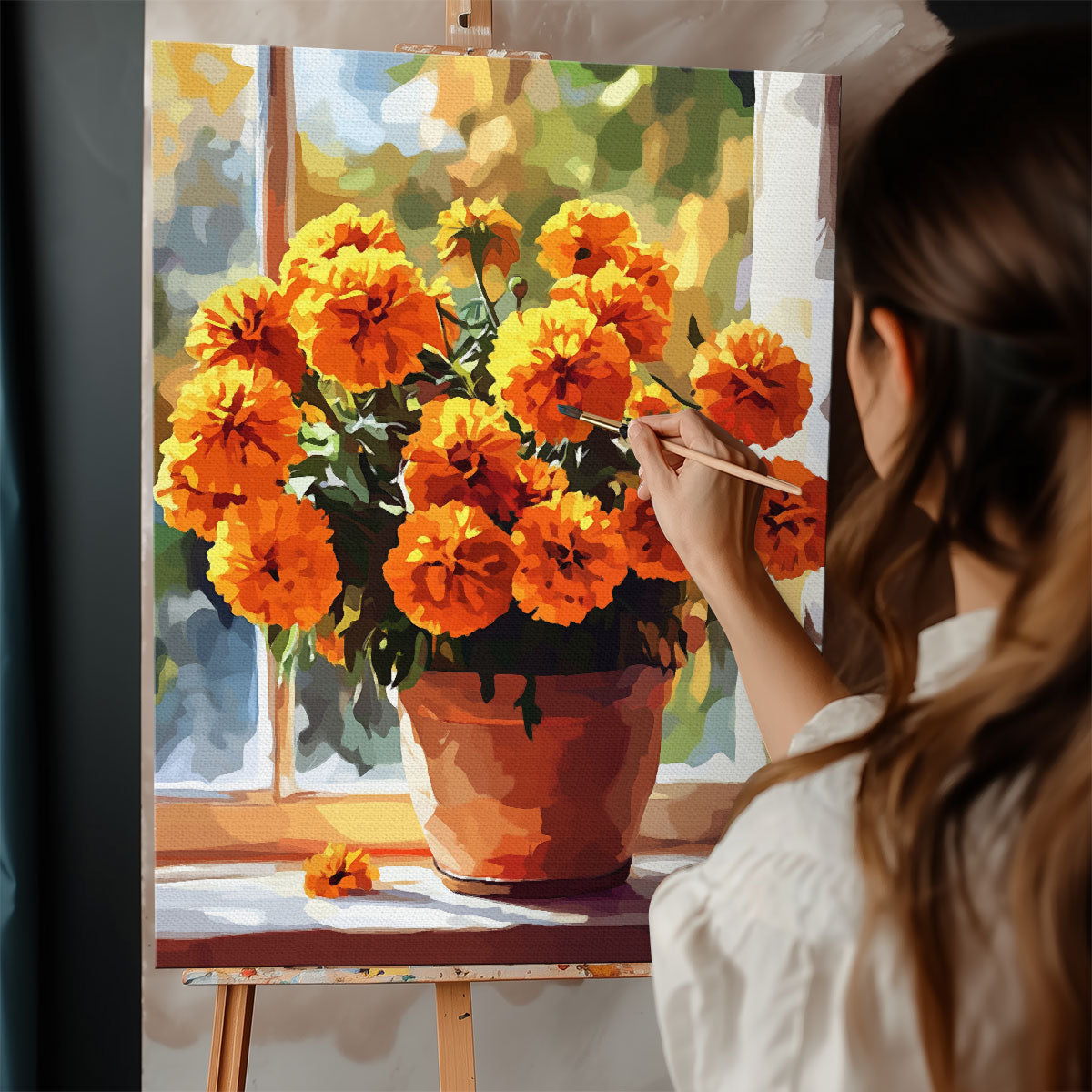 Marigold - October Birth Flower | Paint By Numbers Kit