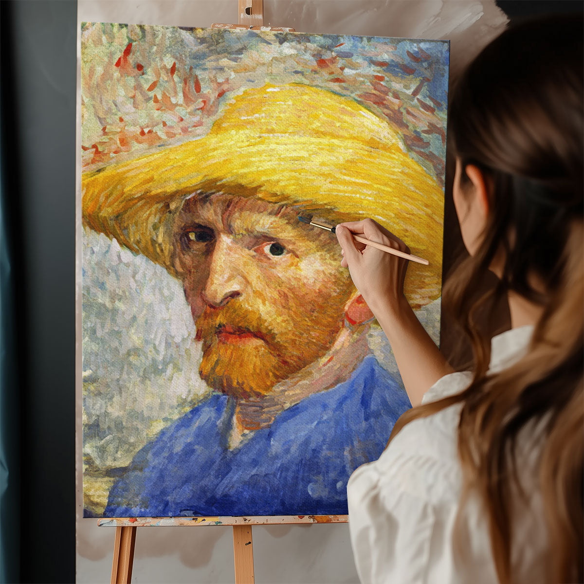 Portrait with Straw Hat by Van Gogh | Paint By Numbers Kit