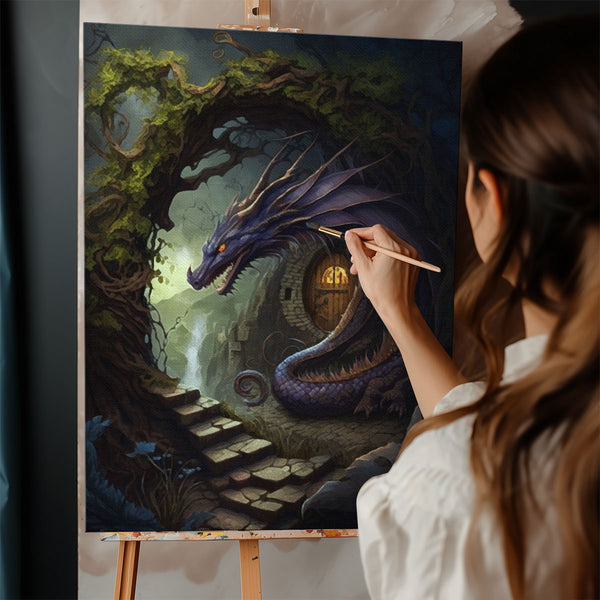 Ancient Dragon's Retreat | Paint By Numbers Kit