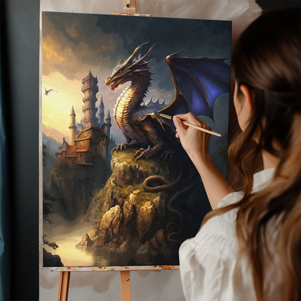 Dragon's Watch Over the Valley | Paint By Numbers Kit