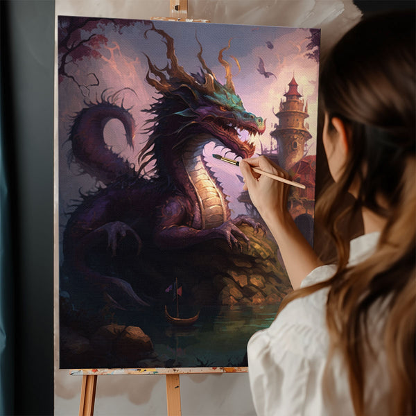 Waterside Dragon's Domain | Paint By Numbers Kit