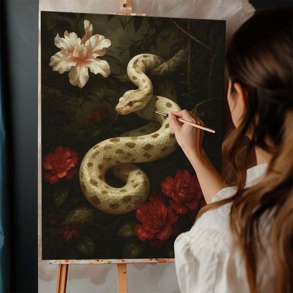 Snake Among the Roses | Paint By Numbers Kit