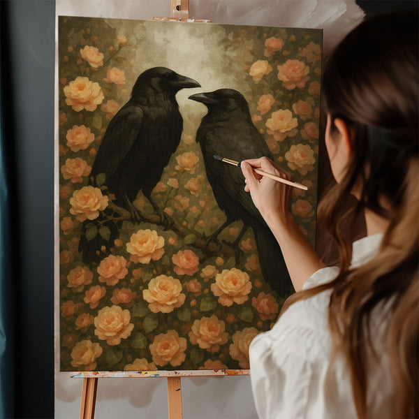 Floral Ravens | Paint By Numbers Kit
