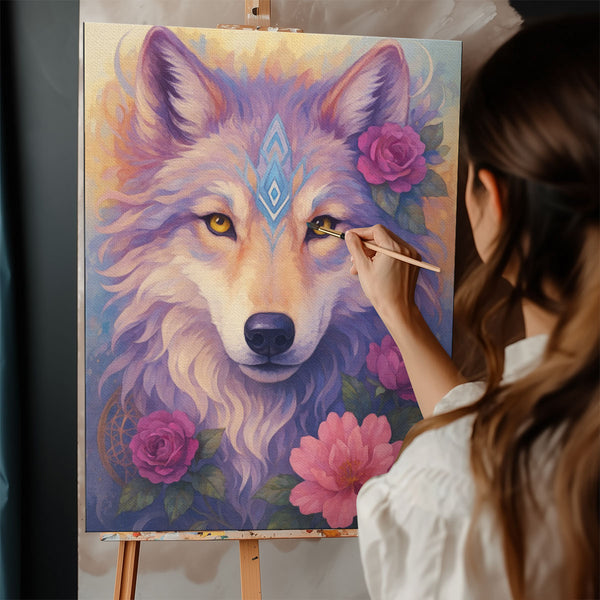 Rose-Crowned Wolf | Paint By Numbers Kit