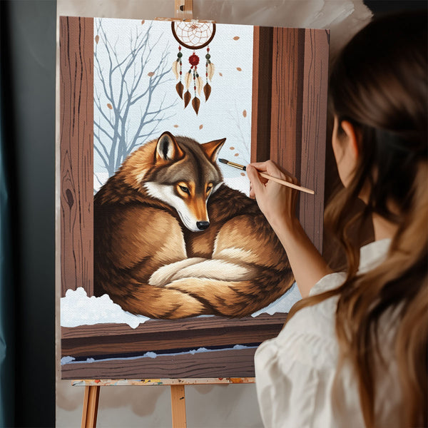 The Wolf's Dreamcatcher | Paint By Numbers Kit