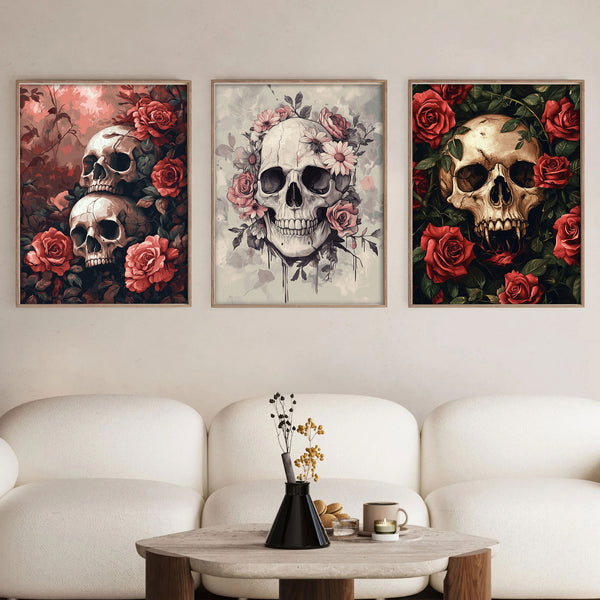 Skulls and Bloom Set|  Paint By Numbers Kit