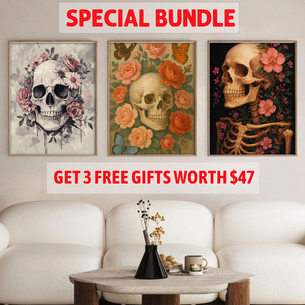 Beauty of Skulls Set|  Paint By Numbers Kit