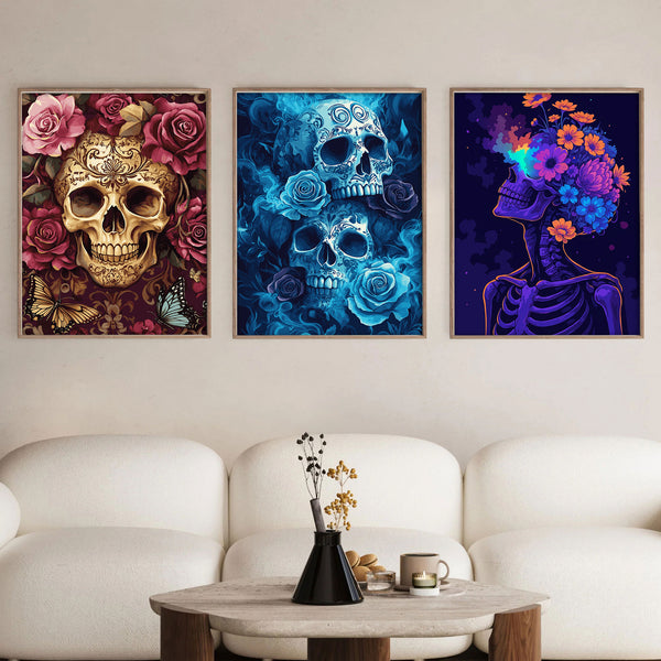 Memento Skulls Set|  Paint By Numbers Kit