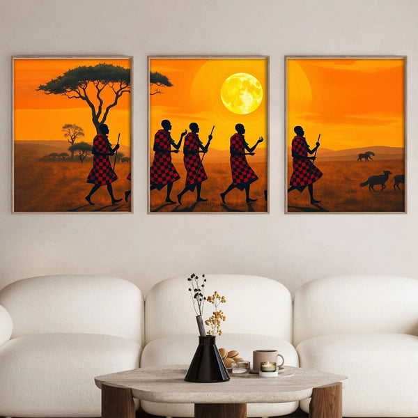 Maasai Sunset Walk Set|  Paint By Numbers Kit