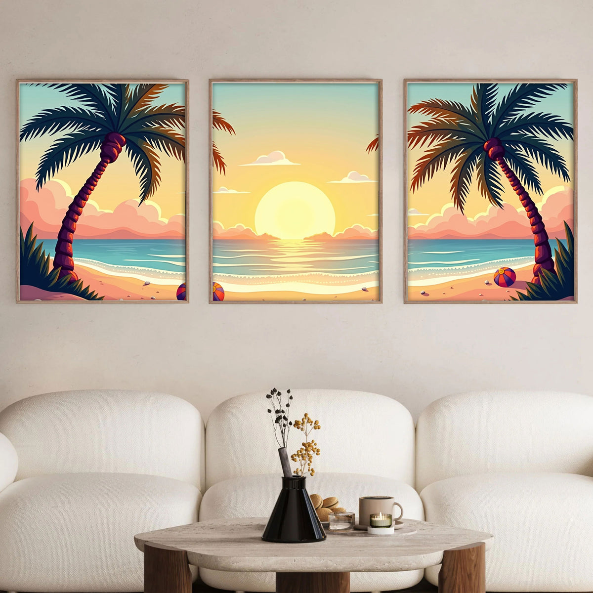 Sunset Beach and Bloom Set|  Paint By Numbers Kit