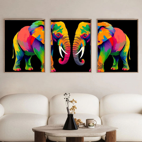 Abstract Elephant Love Set|  Paint By Numbers Kit