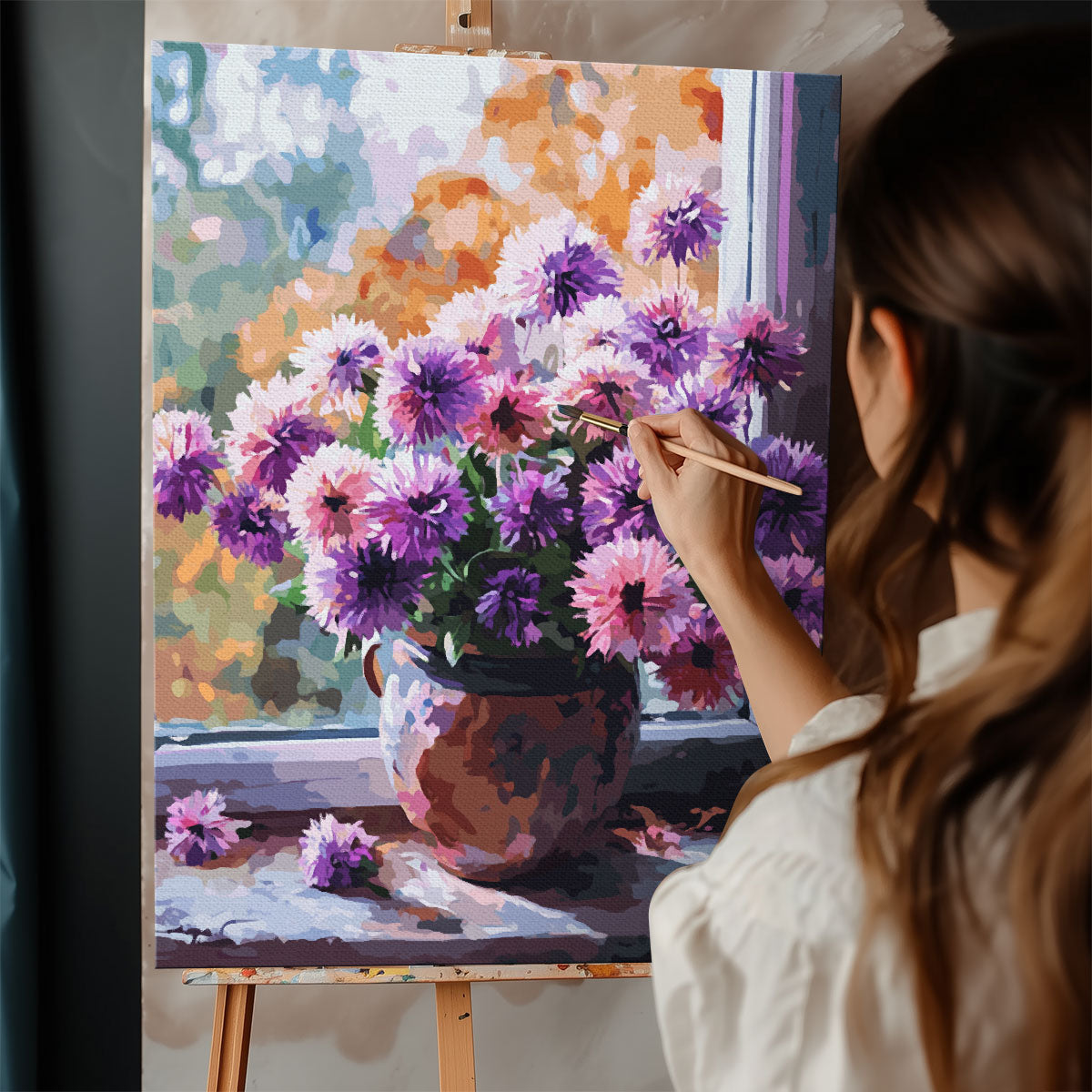 Aster - September Birth Flower | Paint By Numbers Kit