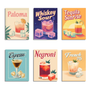 6 Mini Paintings| Golden Hour Cocktails Set