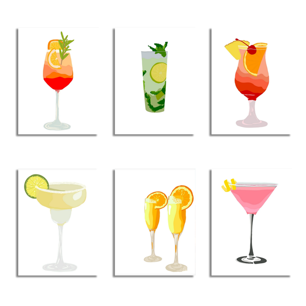 6 Mini Paintings|Fresh & Poured Cocktail Set