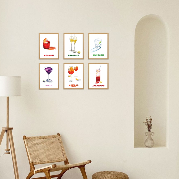 6 Mini Paintings|Sips of Italy Set
