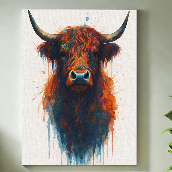 Abstract Watercolor Highland Cow | Paint By Numbers Kit