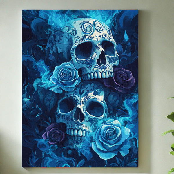 Blue Roses and Skulls | Paint By Numbers Kit