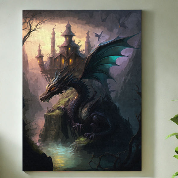 Dragon's Cliffside Keep | Paint By Numbers Kit