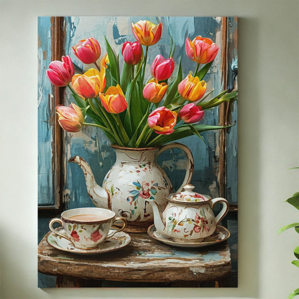 Tulips in a Teapot  | Paint By Numbers Kit