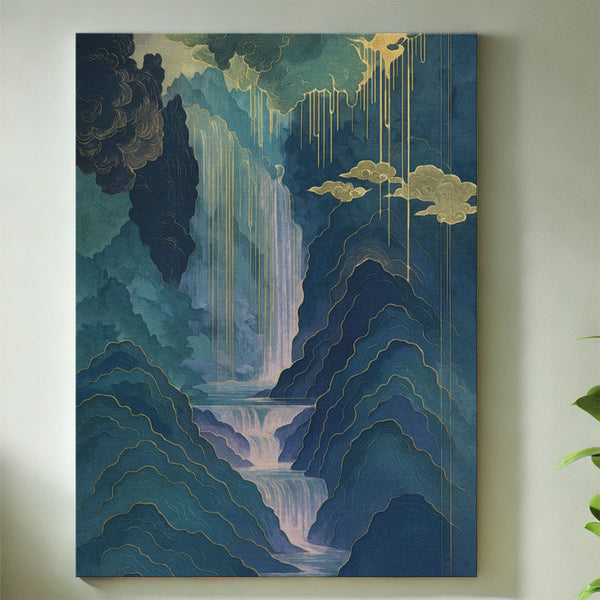 Golden Veil Falls |  Paint By Numbers Kit