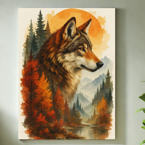 Crimson Forest Wolf |  Paint By Numbers Kit
