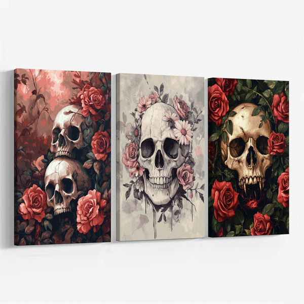 Skulls and Bloom Set|  Paint By Numbers Kit