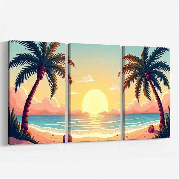 Sunset Beach and Bloom Set|  Paint By Numbers Kit