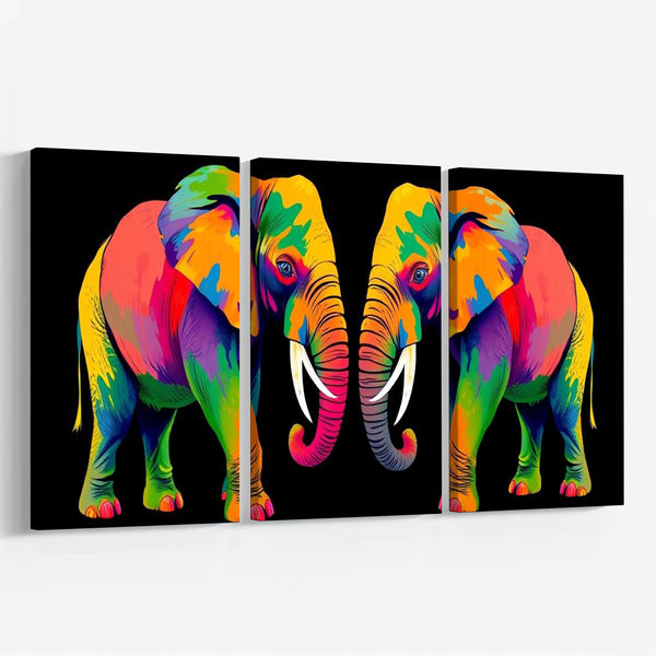 Abstract Elephant Love Set|  Paint By Numbers Kit