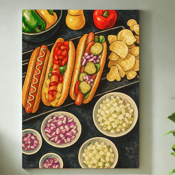 Hot Dog and Chips | Paint-by-number Kit