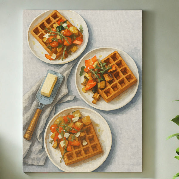 Savory Parmesan Waffles with Roasted Vegetables | Paint-by-number Kit