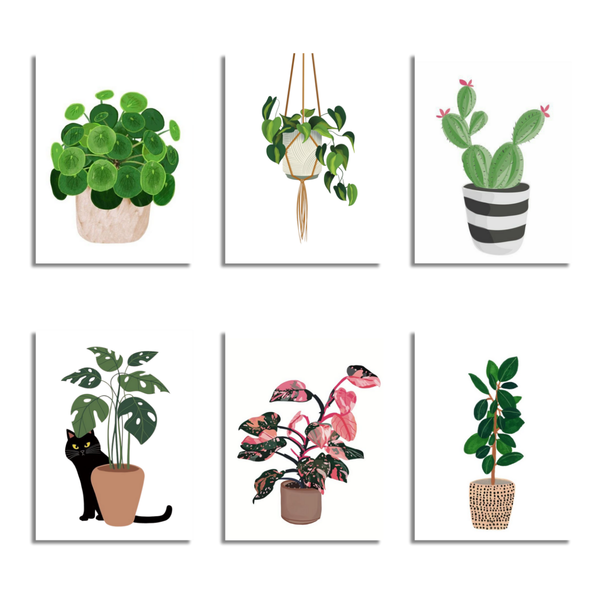 6 Mini Paintings|Botanical Set