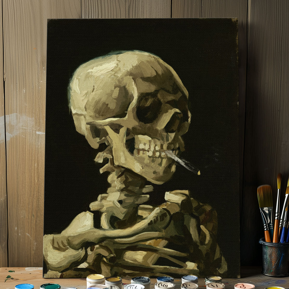 Van Gogh's Skull with Burning Cigarette | Paint By Numbers Kit