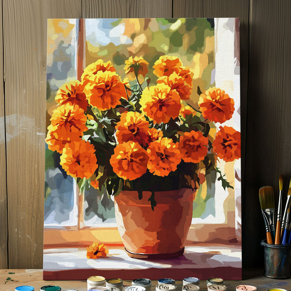 Marigold - October Birth Flower | Paint By Numbers Kit