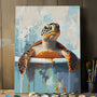 Curious Turtle in Bathtub | Paint By Numbers Kit