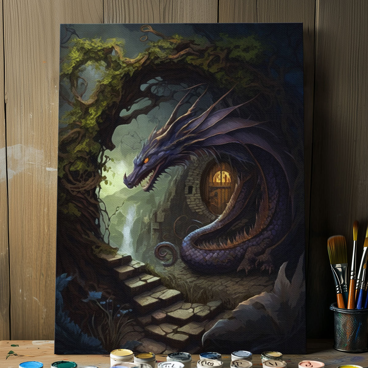 Ancient Dragon's Retreat | Paint By Numbers Kit