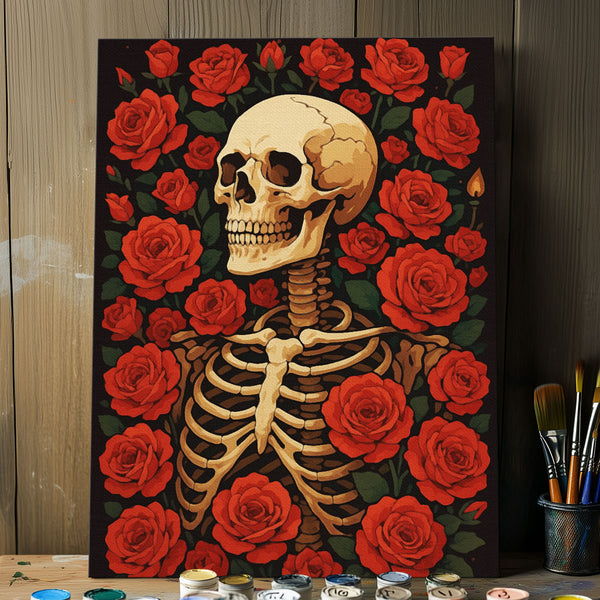 Crimson Skeleton Bouquet | Paint By Numbers Kit