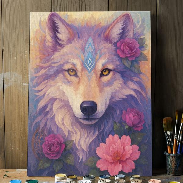 Rose-Crowned Wolf | Paint By Numbers Kit