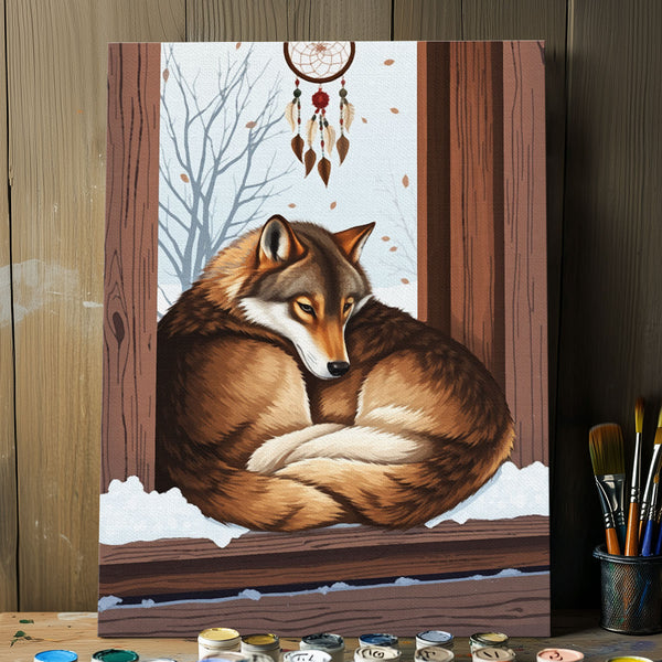 The Wolf's Dreamcatcher | Paint By Numbers Kit