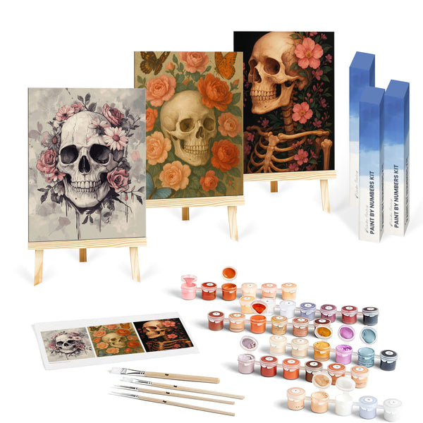 Beauty of Skulls Set|  Paint By Numbers Kit