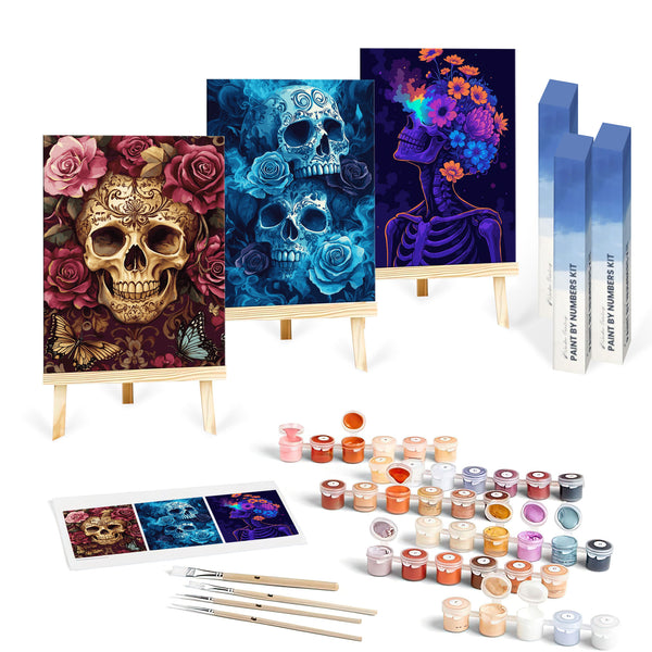 Memento Skulls Set|  Paint By Numbers Kit