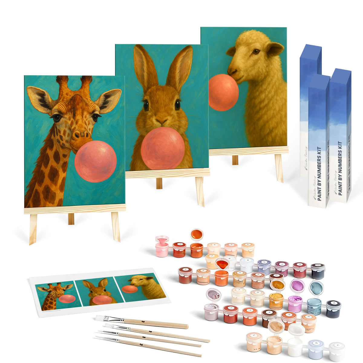Bubblegum Buddies Set|  Paint By Numbers Kit