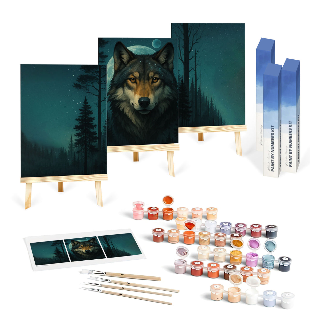 Moonlit Wolf Set|  Paint By Numbers Kit