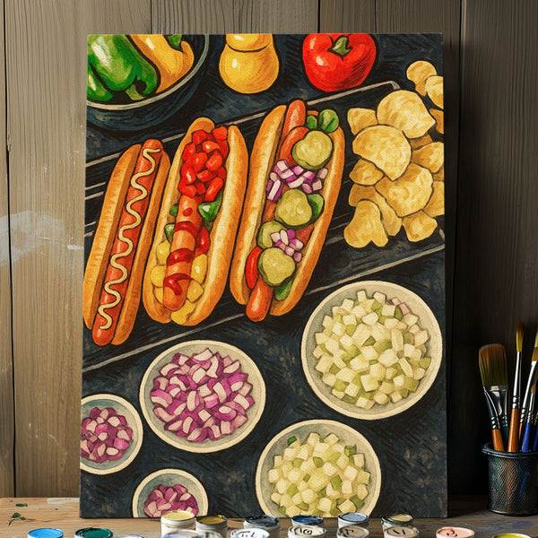 Hot Dog and Chips | Paint-by-number Kit